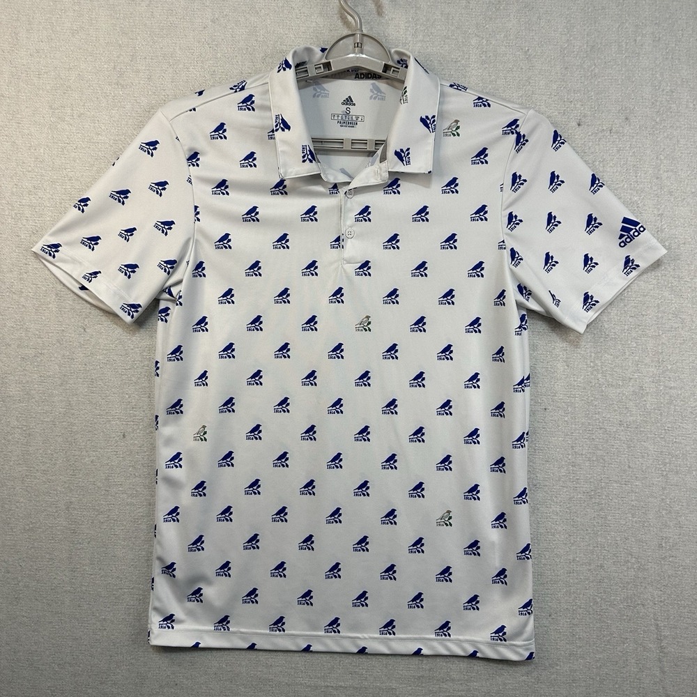Adidas Men's Small Primegreen‎ Polo Blue Bird 1916 All Over Print